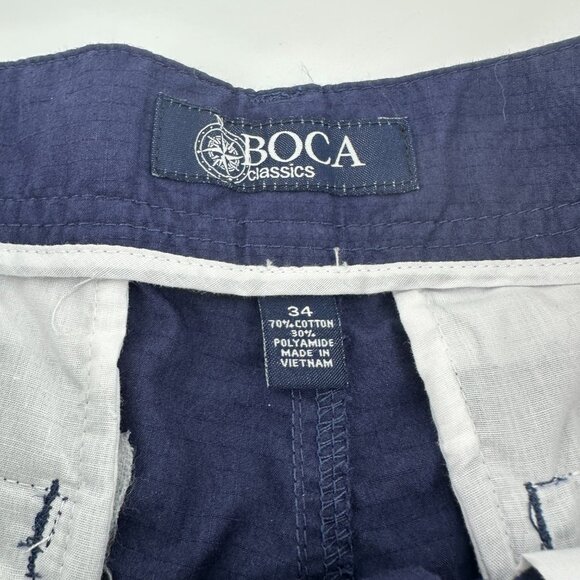 Boca Classics Men's Navy Blue Cargo Shorts Size 34 - Picture 2 of 6